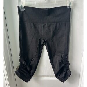 Lululemon In The Flow Crop II Seamless Dark Charcoal Gray Ruched SZ 8